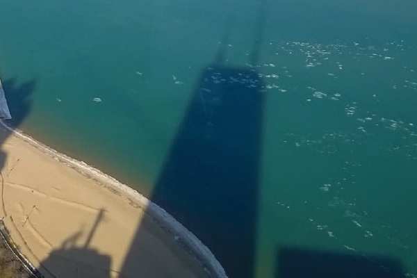 Shadow of the John Hancock Center where the SkAI Institute is located